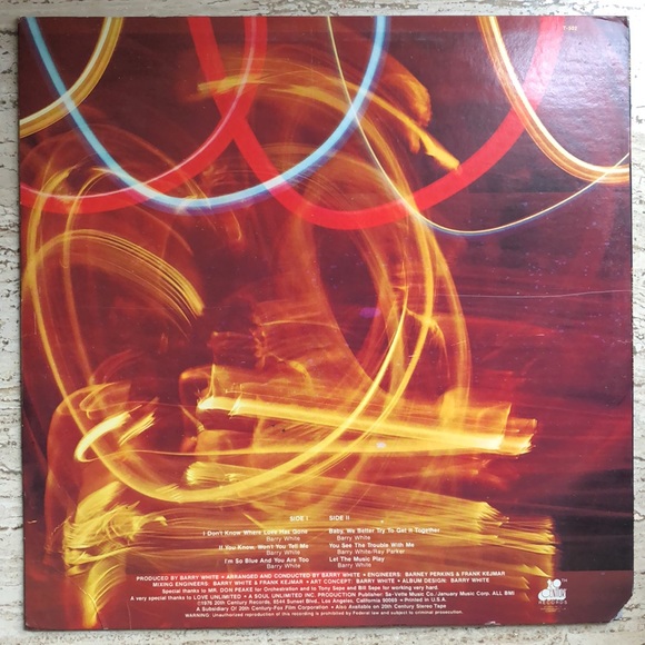 Barry White Let The Music Play Vinyl Lp '76 - Picture 3 of 8
